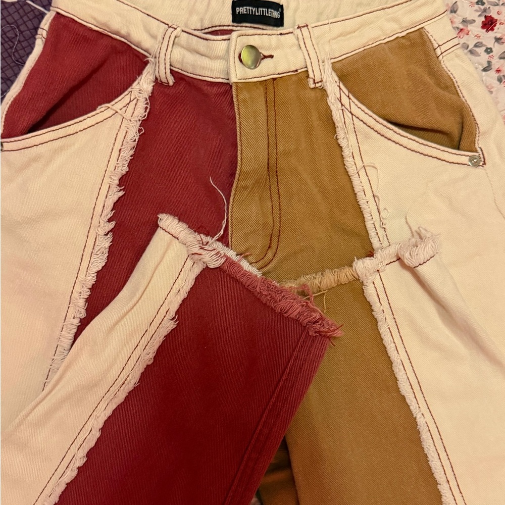 PrettyLittleThing Patch Work Jeans - image 4